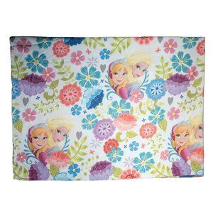 Frozen Elsa & Anna Twin Size Flat Bed Sheet Franco Disney Flowers